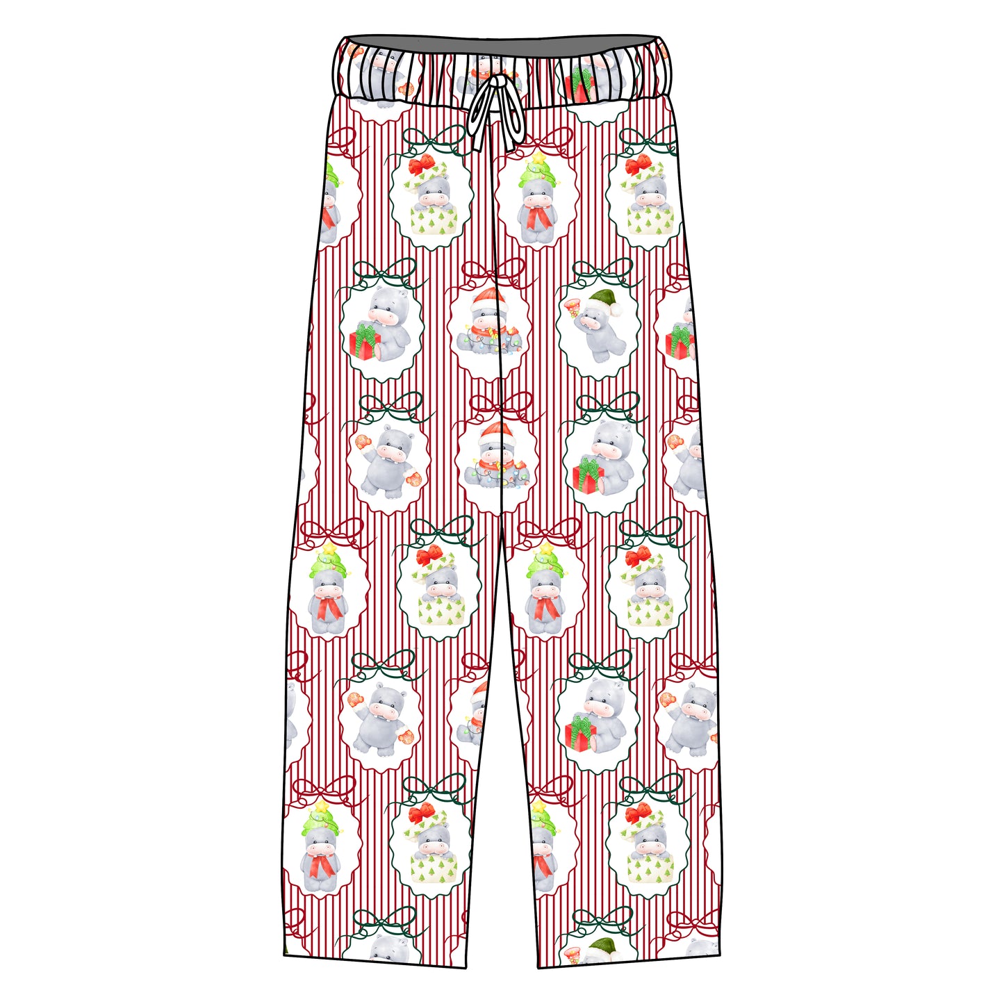 Hippo For Christmas Men's Pants Set