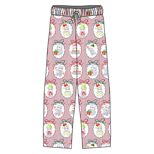 Hippo For Christmas Men's Pants Set